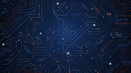 A deep blue circuit board background for a tech-themed poster, showcasing a modern and futuristic style