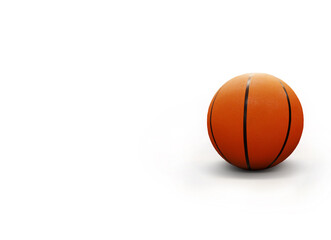 Fototapeta premium An orange basketball is placed on a white background.