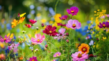 Vibrant Wildflowers in a Summer Meadow
