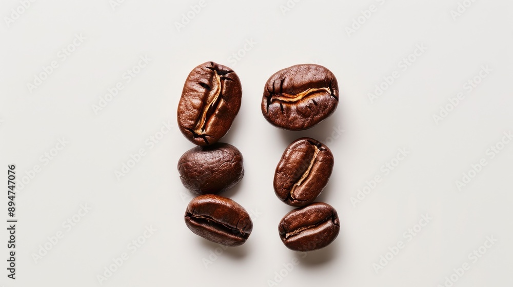 Poster top view of coffee number 2 on a white background for messaging
