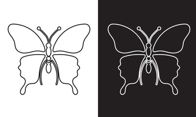 Set of vector butterfly icons . Butterfly silhouettes collection . Exotic flying butterflies logo side view. Vector illustration. EPS 10