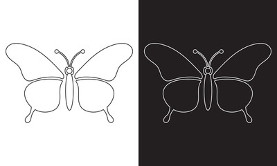 Set of vector butterfly icons . Butterfly silhouettes collection . Exotic flying butterflies logo side view. Vector illustration. EPS 10