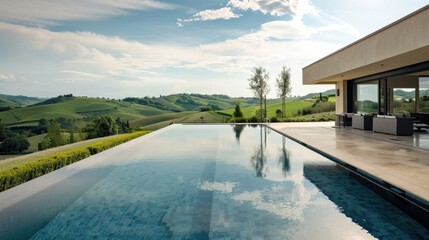 Fototapeta premium A stunning countryside villa with a modern design