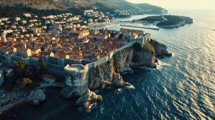 Fototapeta premium Aerial View of Dubrovnik's Fortifications