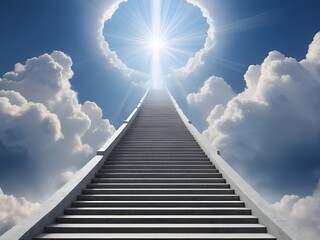 A photo of stairway to heaven 3D rendering