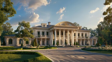An opulent estate with a classical design
