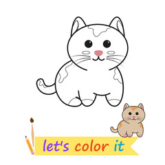 Cat coloring picture illustration for children's coloring book