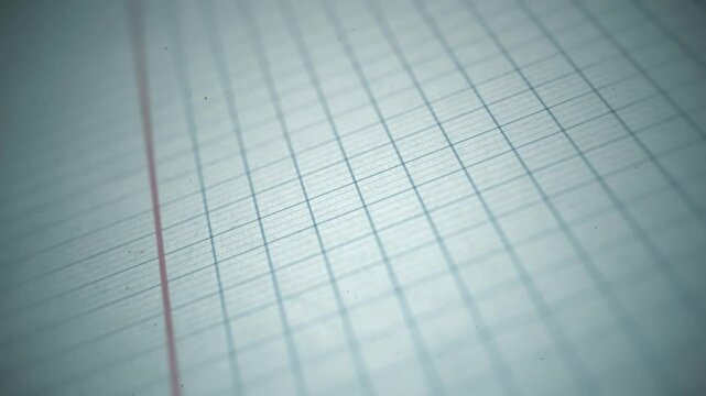 School Paper Close Up Background/ Animation of a close up background of school paper with printed lines and depth of field blur