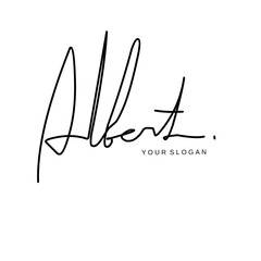 Albert name signature logo vector design