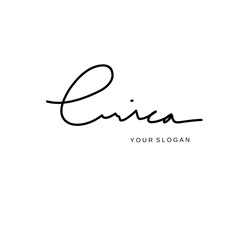 Erica name signature logo vector design