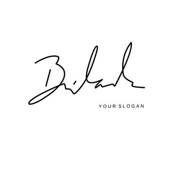 Bilal name signature logo vector design