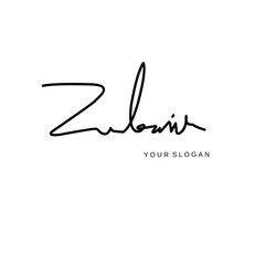Zubair name signature logo vector design