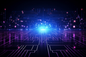 Obraz premium Abstract technology digital line electronic network data innovation concept background.