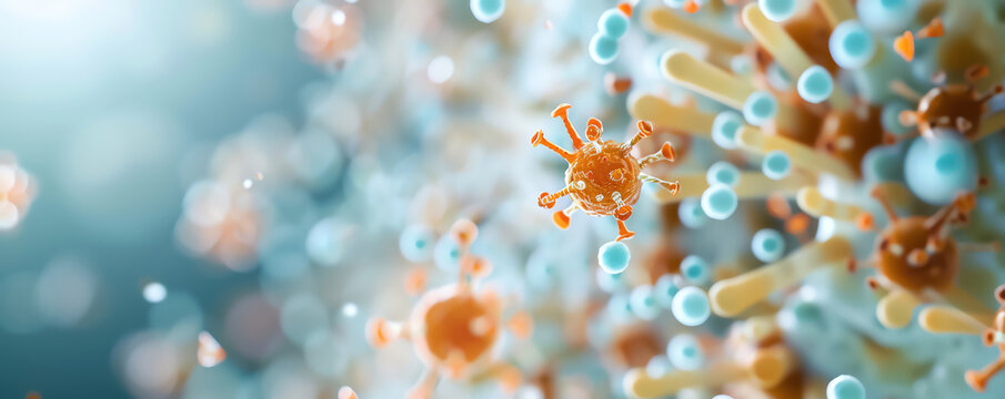 A magnified view of antibacterial molecules attacking harmful bacteria, showcasing the effectiveness of antibacterial agents