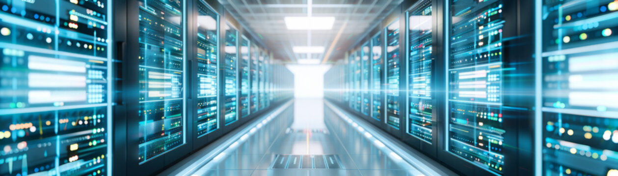  futuristic investment, An advanced data center showcasing power of 5G technology in a futuristic tech workspace with glowing fiber optic cables and real-time data transfers.