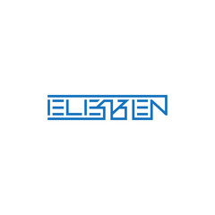 Eleven number modern typographic logo design.