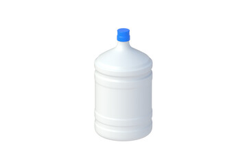 Bottle with potable water for cooler isolated on white background. Top view. 3d render