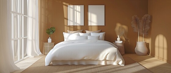 contemporary, cozy bedrooms with warm lighting, chic furnishings, and natural accents.