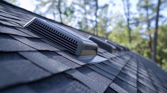 A passive attic ventilation system with soffit and ridge vents showcasing natural airflow