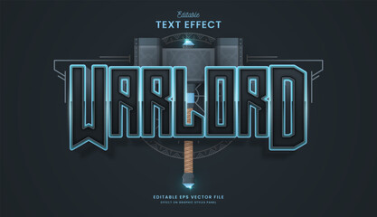 decorative editable hammer warlord text effect vector design