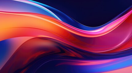 Abstract Colorful Wave Pattern with Vibrant Gradient Hues and Smooth Flowing Lines