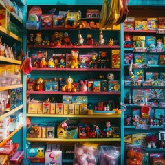 Vibrant Toy Store Shelves