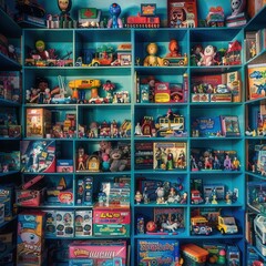 Colorful Toy Store Shelves