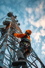 tower technician at work