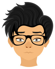 face young man with different hairstyles vector illustration isolated on white background