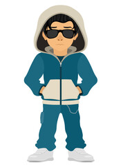 teenager boy youth fashion sports suit vector illustration isolated on white background