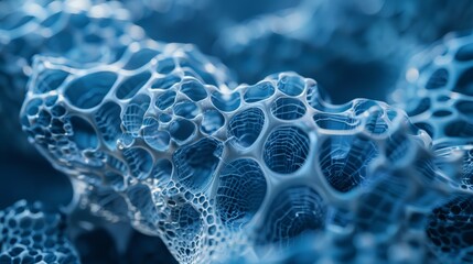 Microscopic view of air purifying coating on high-tech vent surface revealing its structure