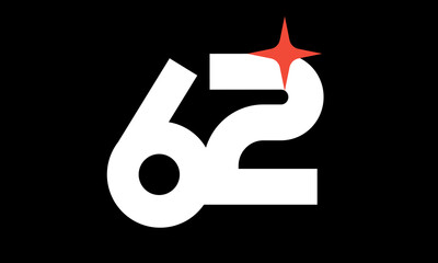 62 Star Logo Orange Modern Light Simple