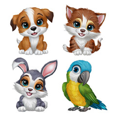 Fototapeta premium Adorable Animal Friends
