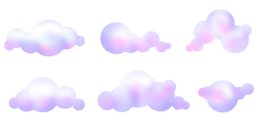 Clouds, sky beautiful colors, pastel colors, landscapes, decorations, story books Hand drawn illustration on a transparent background