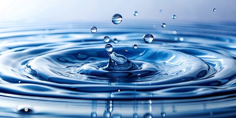 Natural water drops on white background AI-Created Content