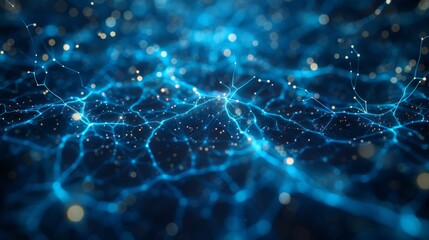 Abstract blue neural network background