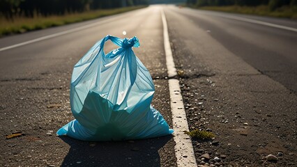 Missing Plastic bag on the road