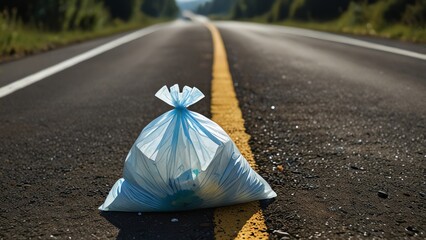 Missing Plastic bag on the road