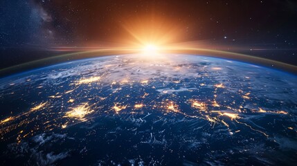 Obraz premium Stunning Earth Sunrise from Space