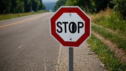 Stop sign on the road