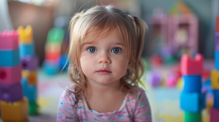 Young Girl in Colorful Playroom