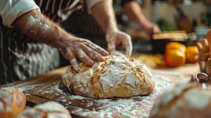 Baking Artisan Bread in a Rustic Kitchen