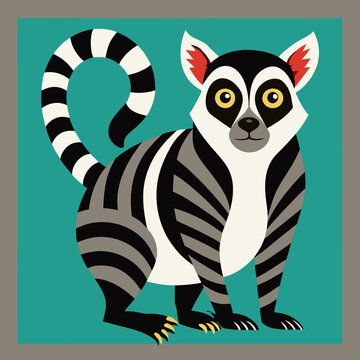 Playful Lemur Logo Design - Unique and Charming Primate Emblem