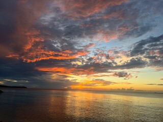 sunset over the sea