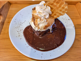Brownie with ice cream