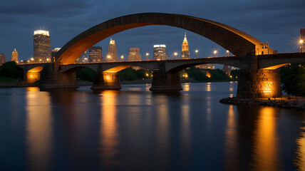 Obraz premium city harbour bridge, ai generated