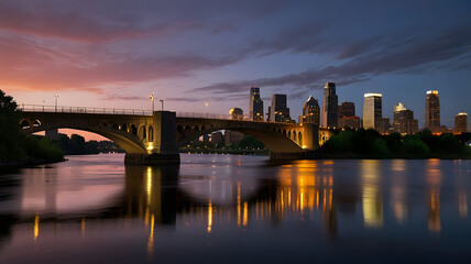 Fototapeta premium sunset over the river, ai generated