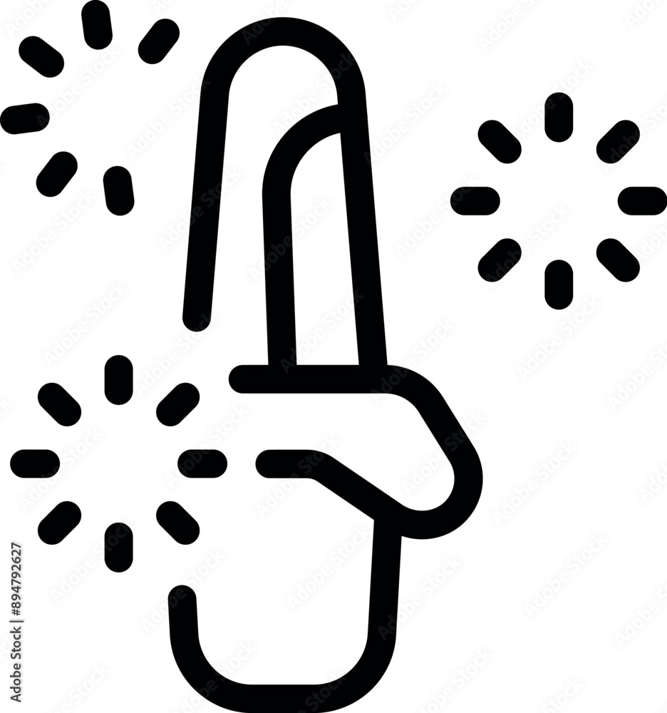 Poster finger activating a button, surrounded by circular loading icons, indicating an ongoing process or t