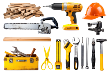 Construction tool png cut out set