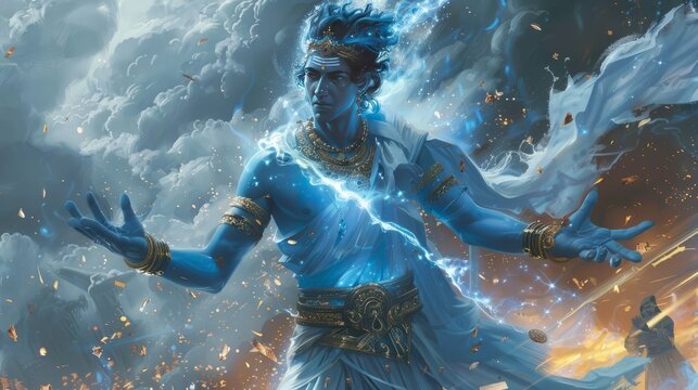 illustration of indra dev photo wallpaper